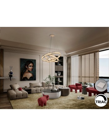 LORIAN- LAMPARA 3 AROS DORADO BRILLO
